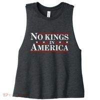 No Kings In America Women's Racerback Cropped Tank thumb 0