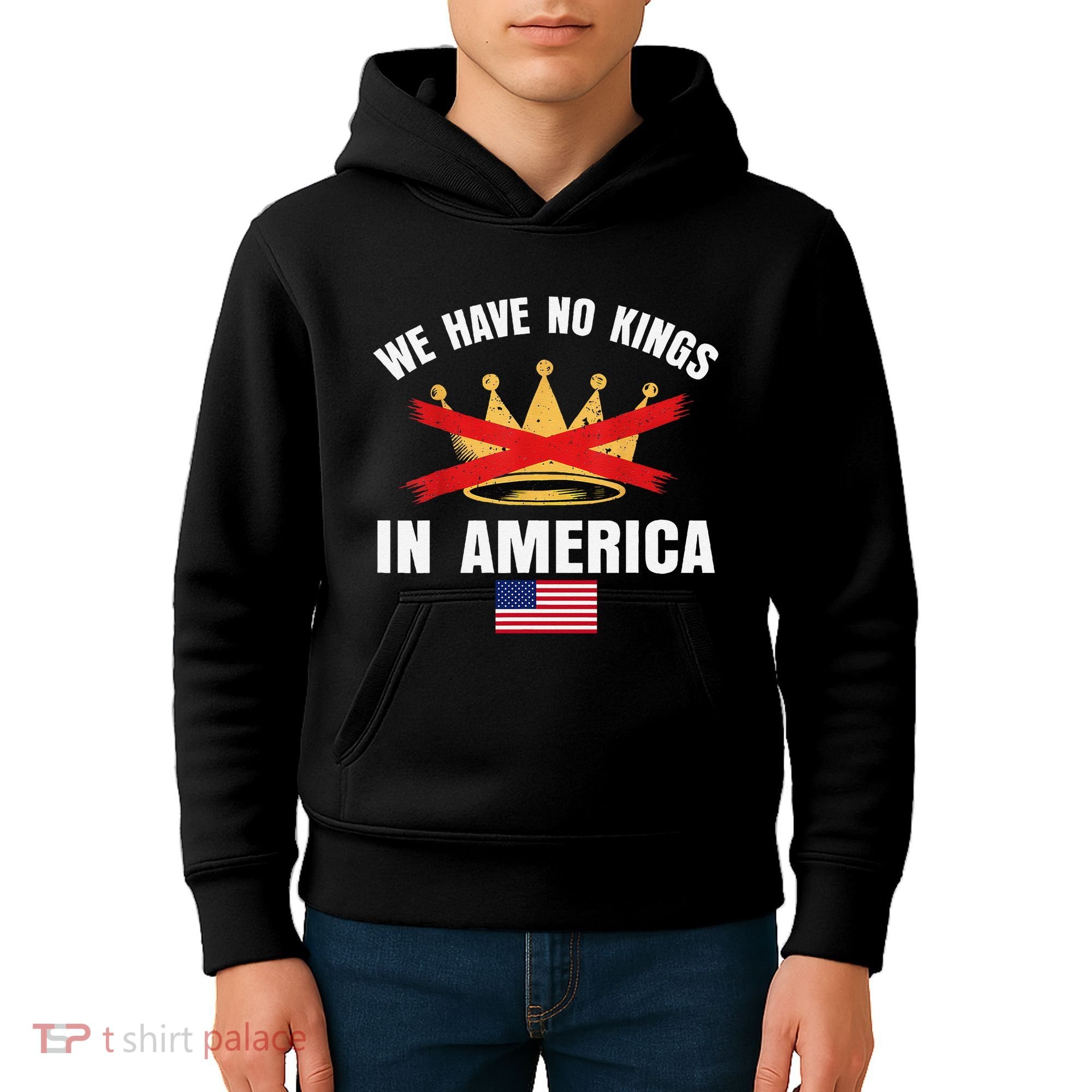 No Kings In America Court Ruling Protest Save Democracy Usa Kids Hoodie