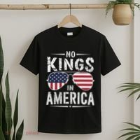No Kings In America Sunglasses Us Flag Funny Anti Trump T-Shirt thumb 2