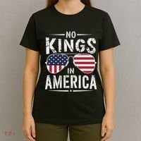 No Kings In America Sunglasses Us Flag Funny Anti Trump T-Shirt thumb 4