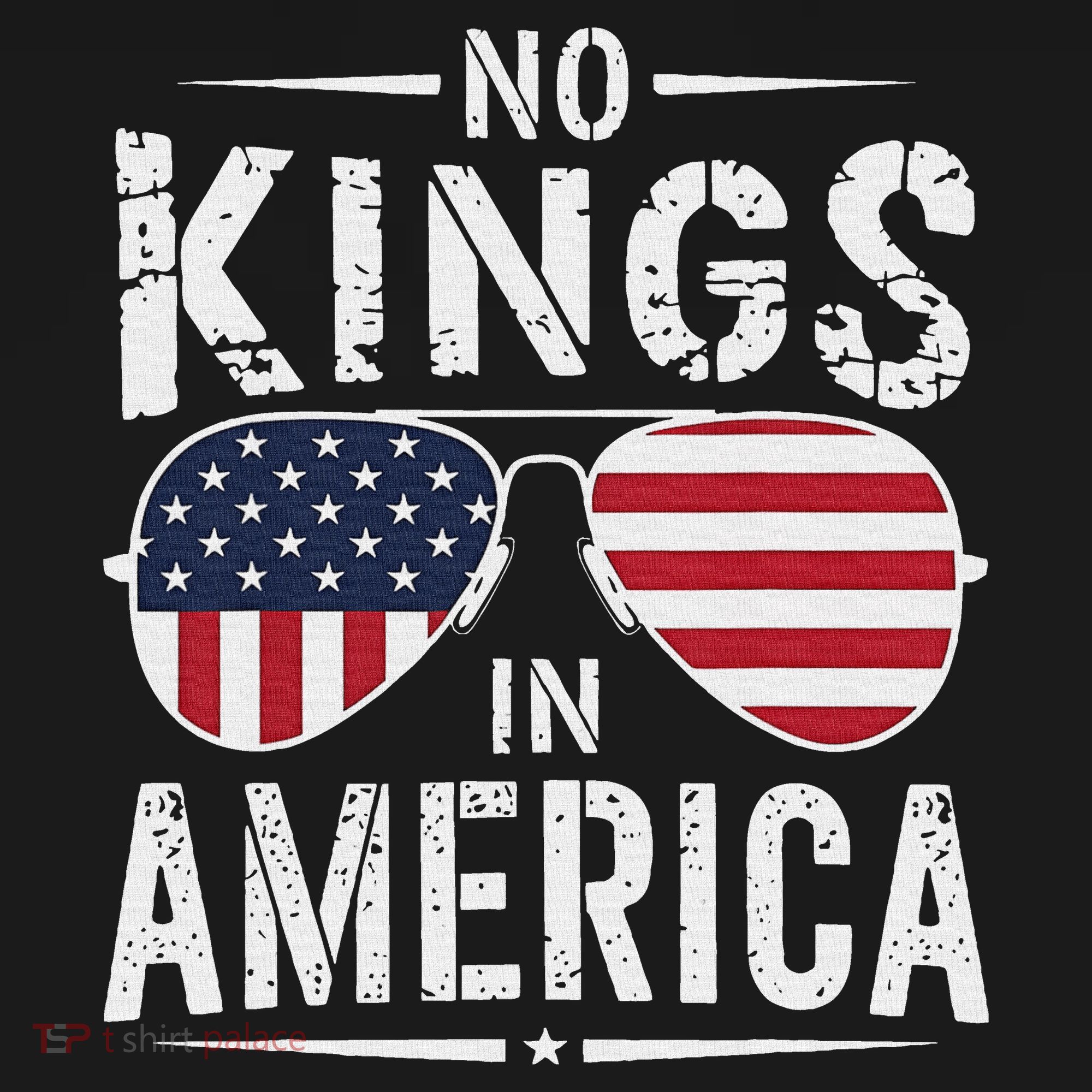 No Kings In America Sunglasses Us Flag Funny Anti Trump Women's Hoodie