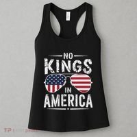 No Kings In America Sunglasses Us Flag Funny Anti Trump Women's Tank Top thumb 3