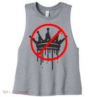 No Kings In America Pro Democracy Anti Monarchy Oligarchy Women's Racerback Cropped Tank thumb 0