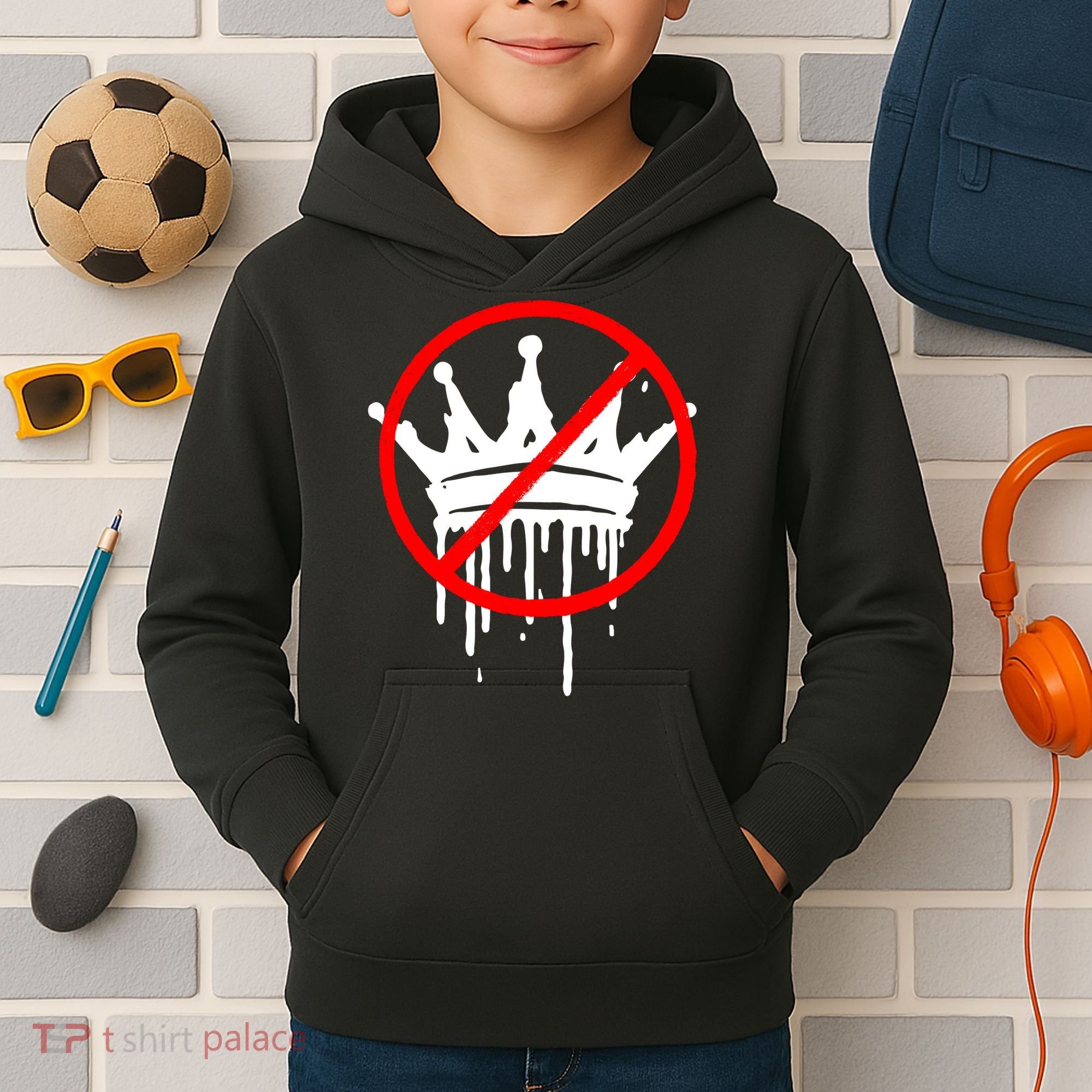 No Kings In America Pro Democracy Anti Monarchy Oligarchy Kids Hoodie