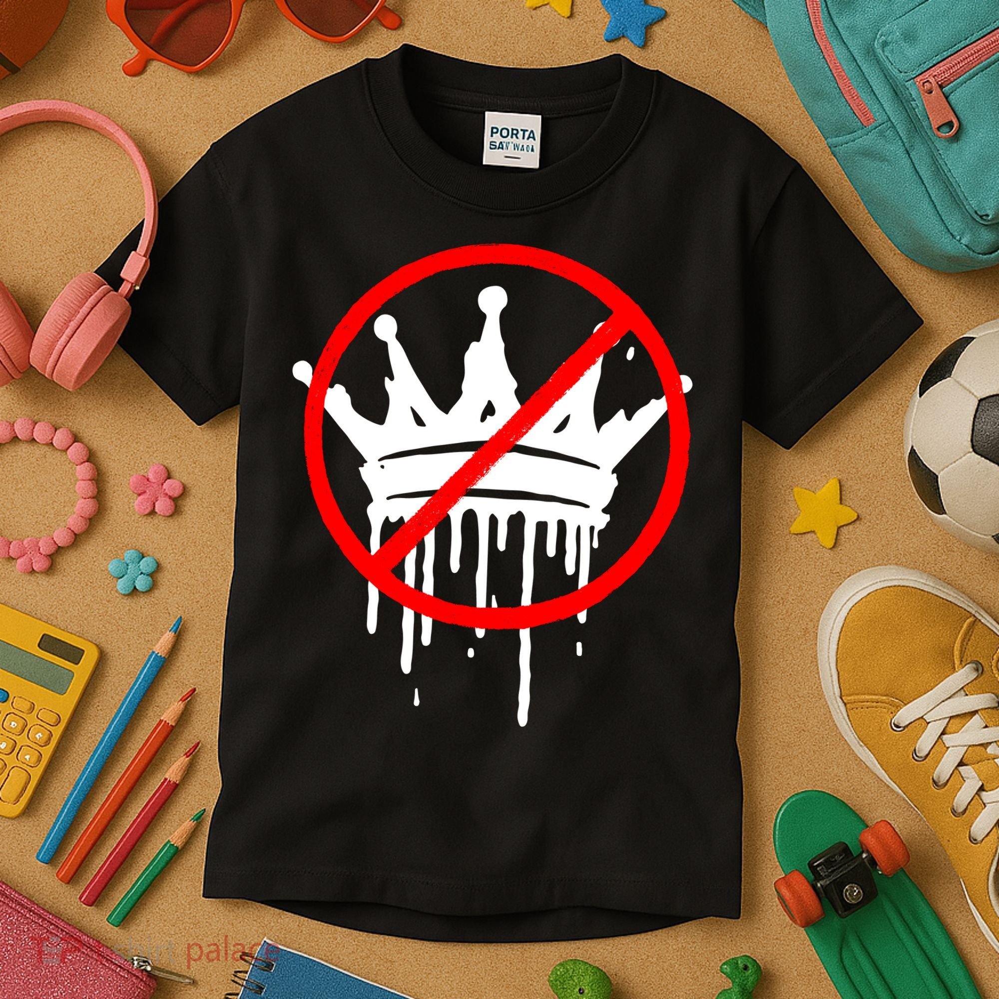 No Kings In America Pro Democracy Anti Monarchy Oligarchy Kids T-Shirt
