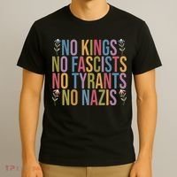 No Kings In America No Fascists We The People Political T-Shirt thumb 3