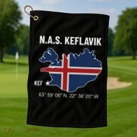 Nas Keflavik Iceland Golf Towel thumb 1
