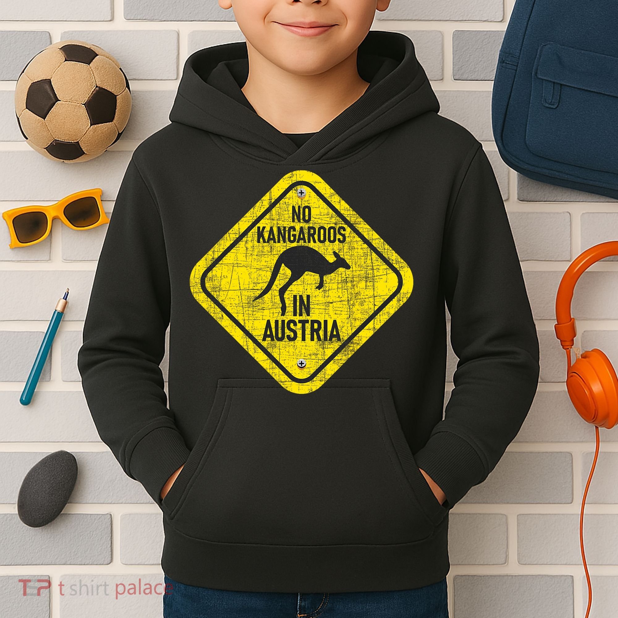No Kangaroos In Austria Zookeeper Wildlife Animal Lover Kids Hoodie