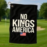 No Kings In America Democracy United States Independence Golf Towel thumb 1