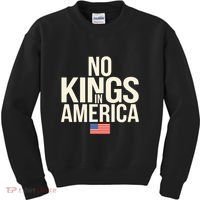 No Kings In America Democracy United States Independence Kids Sweatshirt thumb 0