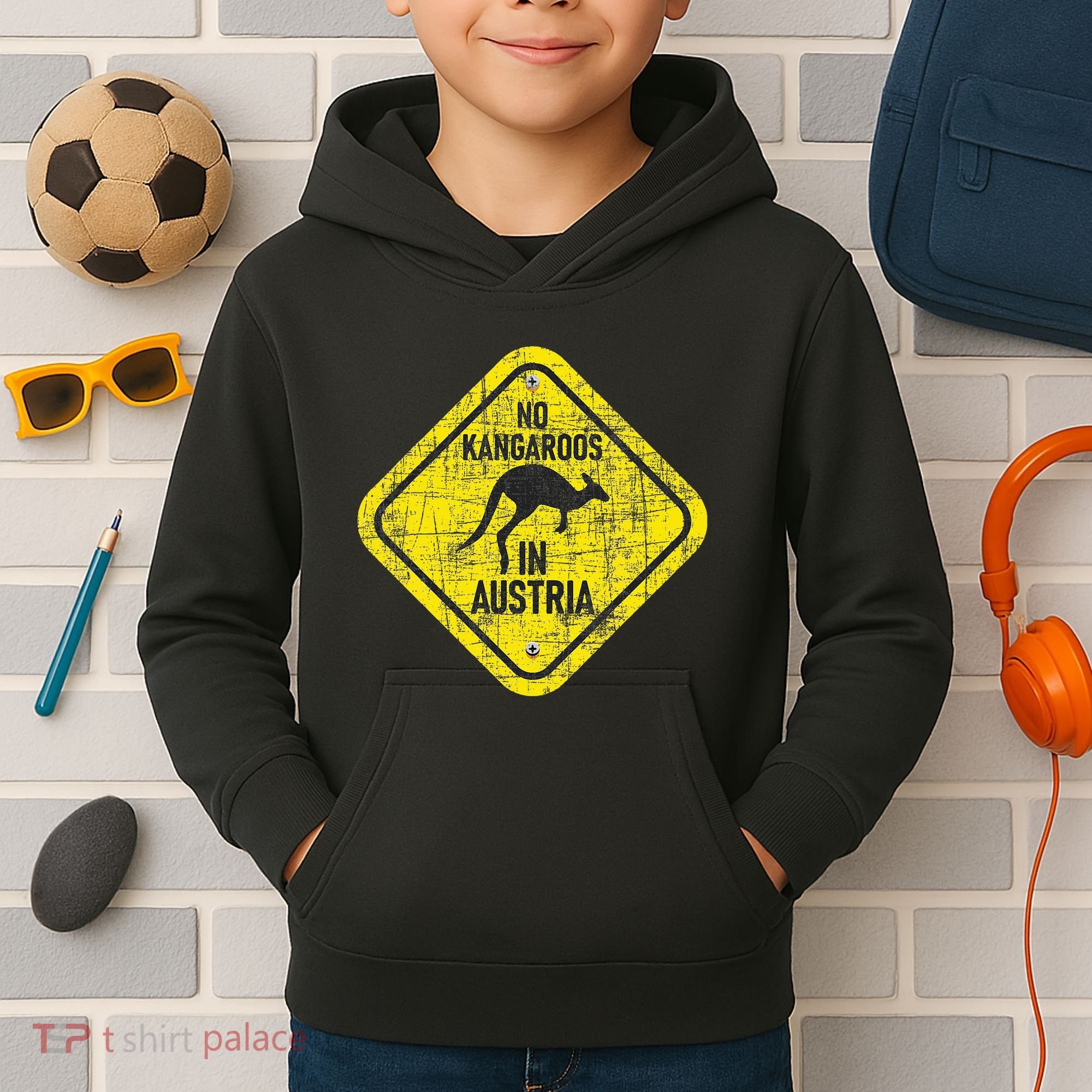 No Kangaroos In Austria Zookeeper Wildlife Animal Lover Kids Hoodie