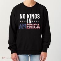 No Kings In America Flag Protest Save Democracy Women's Sweatshirt thumb 0