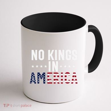 No Kings In America Flag Protest Save Democracy Coffee Mug back