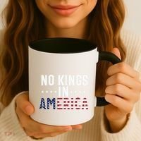 No Kings In America Flag Protest Save Democracy Coffee Mug thumb 3