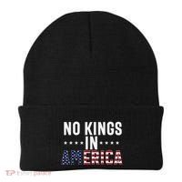 No Kings In America Flag Protest Save Democracy Beanie thumb 0