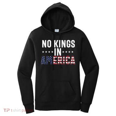 No Kings In America Flag Protest Save Democracy Women's Hoodie