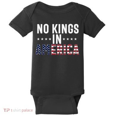 No Kings In America Flag Protest Save Democracy Baby Bodysuit