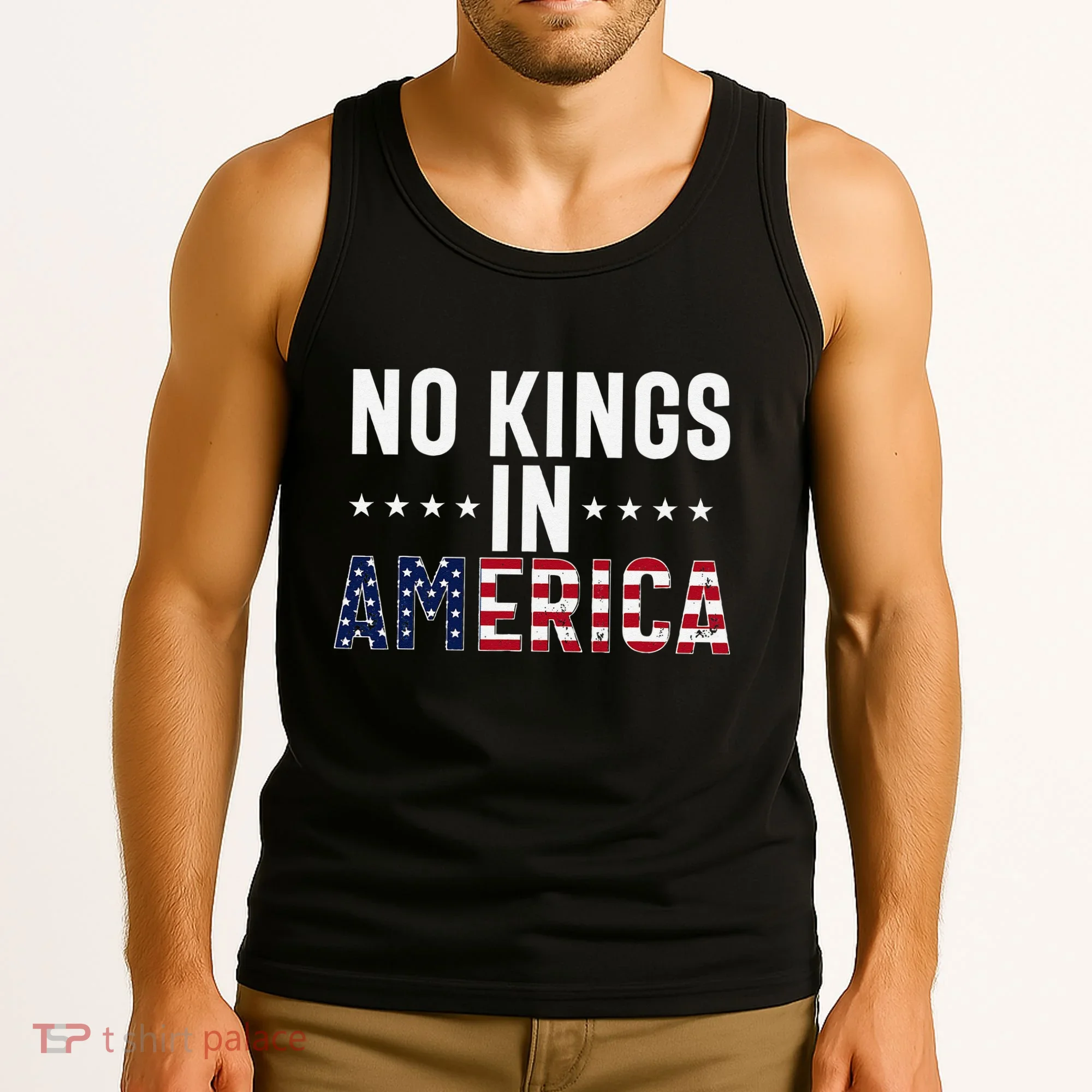 No Kings In America Flag Protest Save Democracy Tank Top
