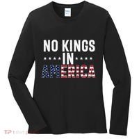 No Kings In America Flag Protest Save Democracy Women's Long Sleeve Shirt thumb 0
