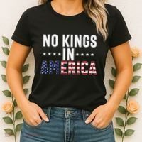 No Kings In America Flag Protest Save Democracy Women's T-Shirt thumb 2