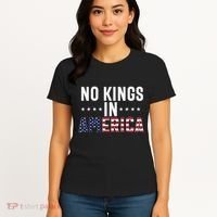 No Kings In America Flag Protest Save Democracy Women's T-Shirt thumb 4