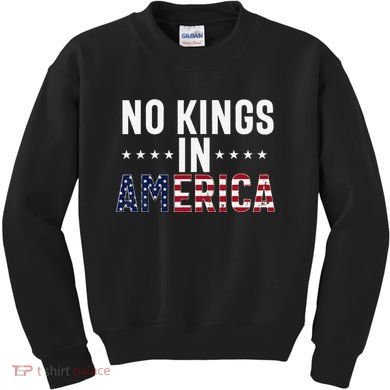 No Kings In America Flag Protest Save Democracy Kids Sweatshirt