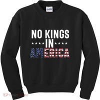 No Kings In America Flag Protest Save Democracy Kids Sweatshirt thumb 0