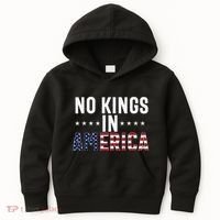 No Kings In America Flag Protest Save Democracy Kids Hoodie thumb 0