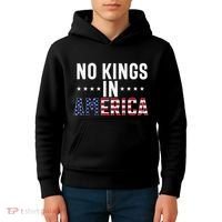 No Kings In America Flag Protest Save Democracy Kids Hoodie thumb 4