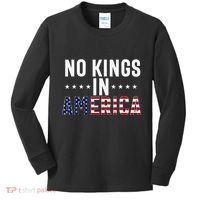 No Kings In America Flag Protest Save Democracy Kids Long Sleeve Shirt thumb 0