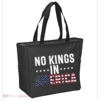 No Kings In America Flag Protest Save Democracy Tote Bag thumb 2