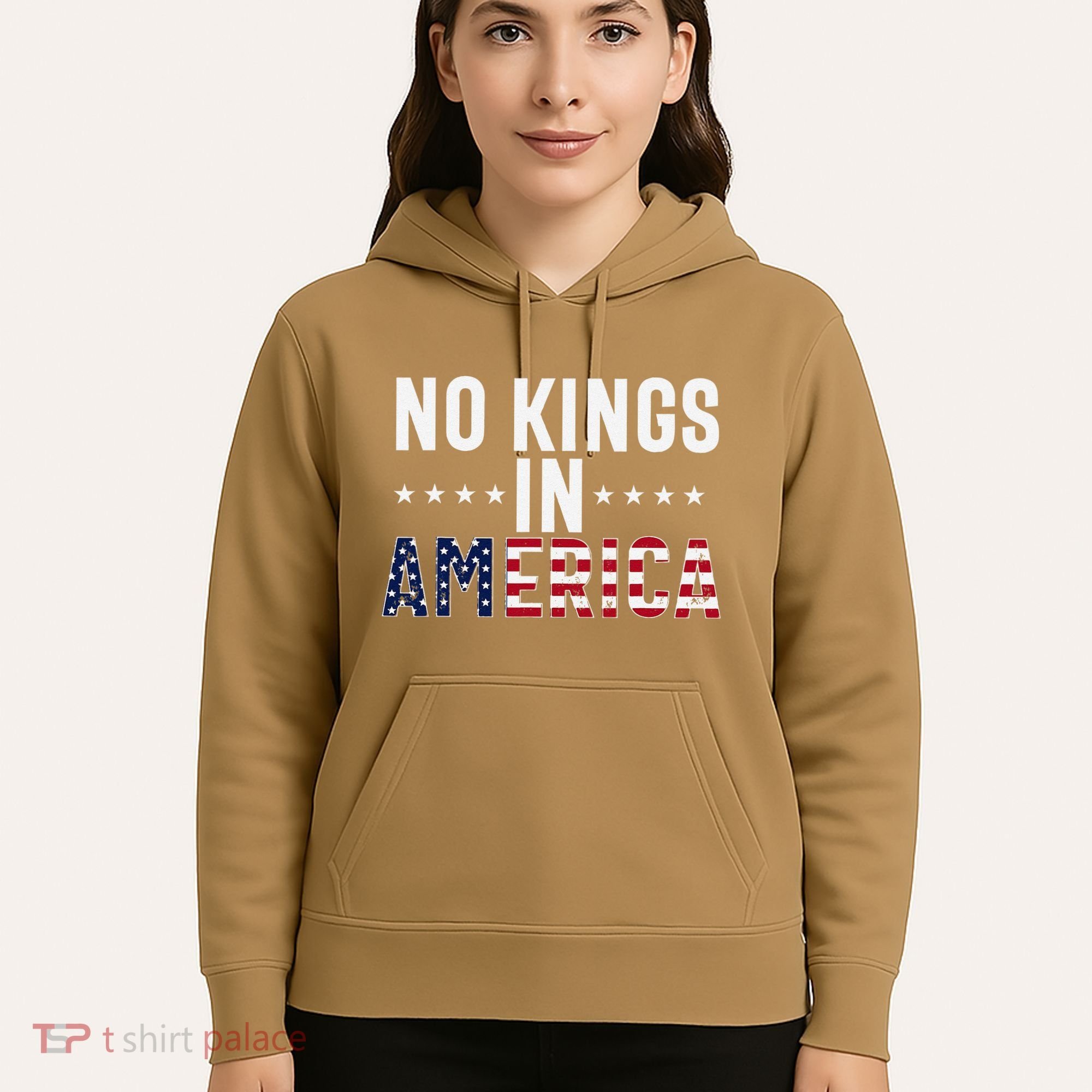 No Kings In America Flag Protest Save Democracy Hoodie