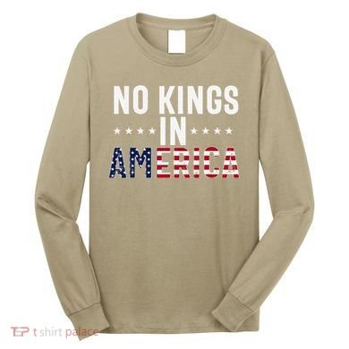 No Kings In America Flag Protest Save Democracy Long Sleeve Shirt