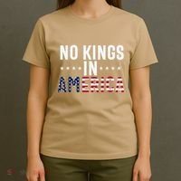No Kings In America Flag Protest Save Democracy T-Shirt thumb 4