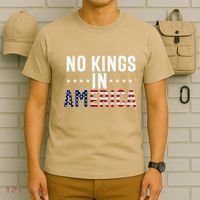 No Kings In America Flag Protest Save Democracy T-Shirt thumb 6