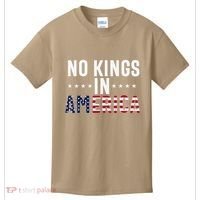 No Kings In America Flag Protest Save Democracy Kids T-Shirt thumb 0