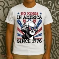 No Kings In America Since 1776 USA Flag Vintage T-Shirt thumb 3