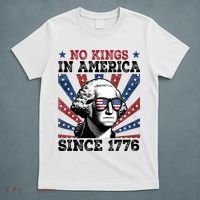 No Kings In America Since 1776 USA Flag Vintage T-Shirt thumb 5