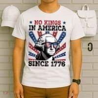 No Kings In America Since 1776 USA Flag Vintage T-Shirt thumb 6