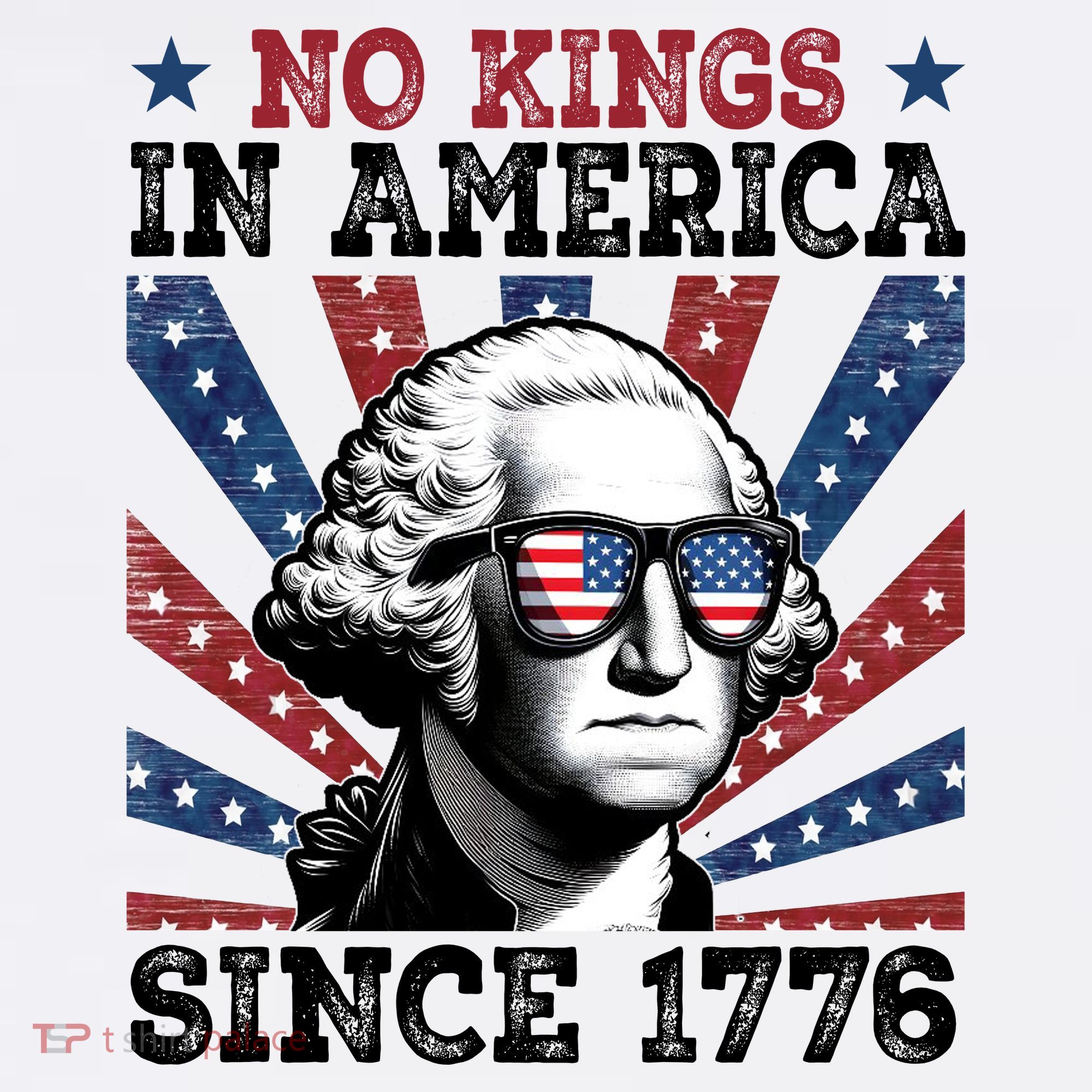 No Kings In America Since 1776 USA Flag Vintage T-Shirt