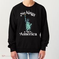 No Kings In America Flag Protest Save Democracy Women's Sweatshirt thumb 0