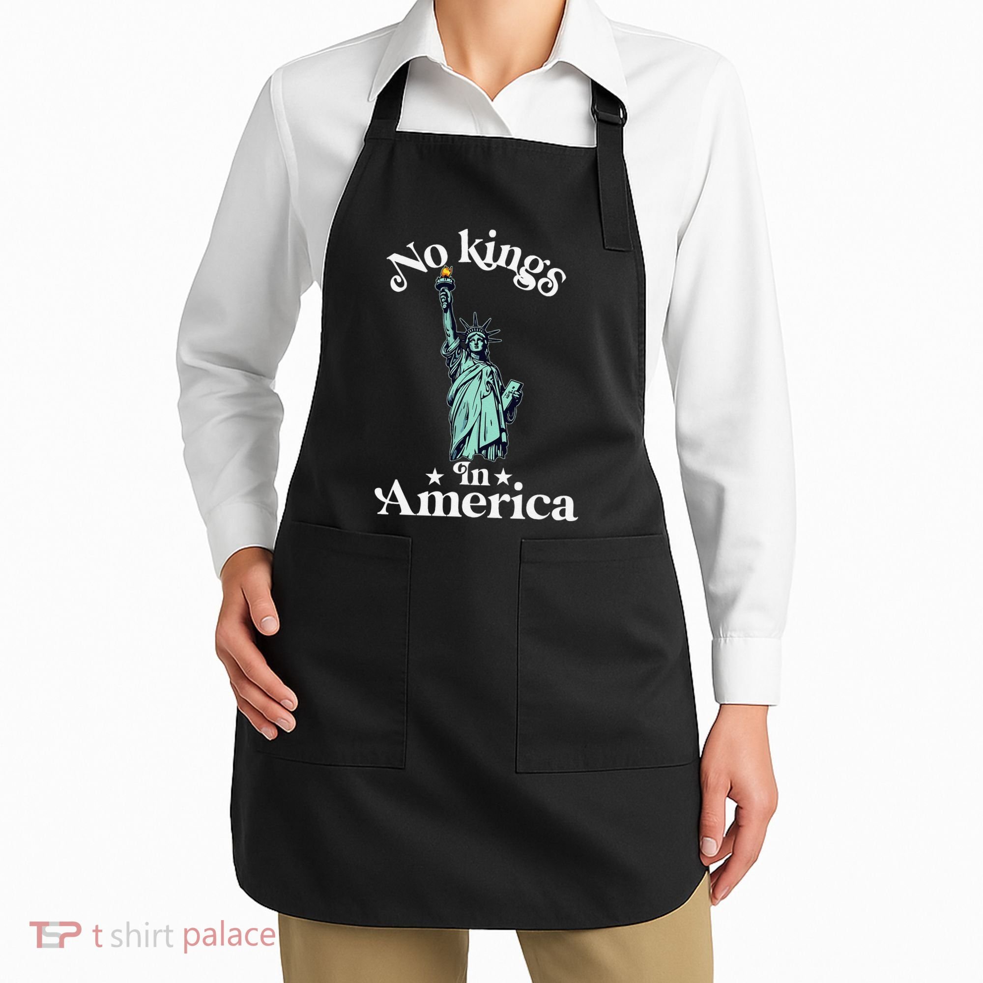 No Kings In America Flag Protest Save Democracy Apron
