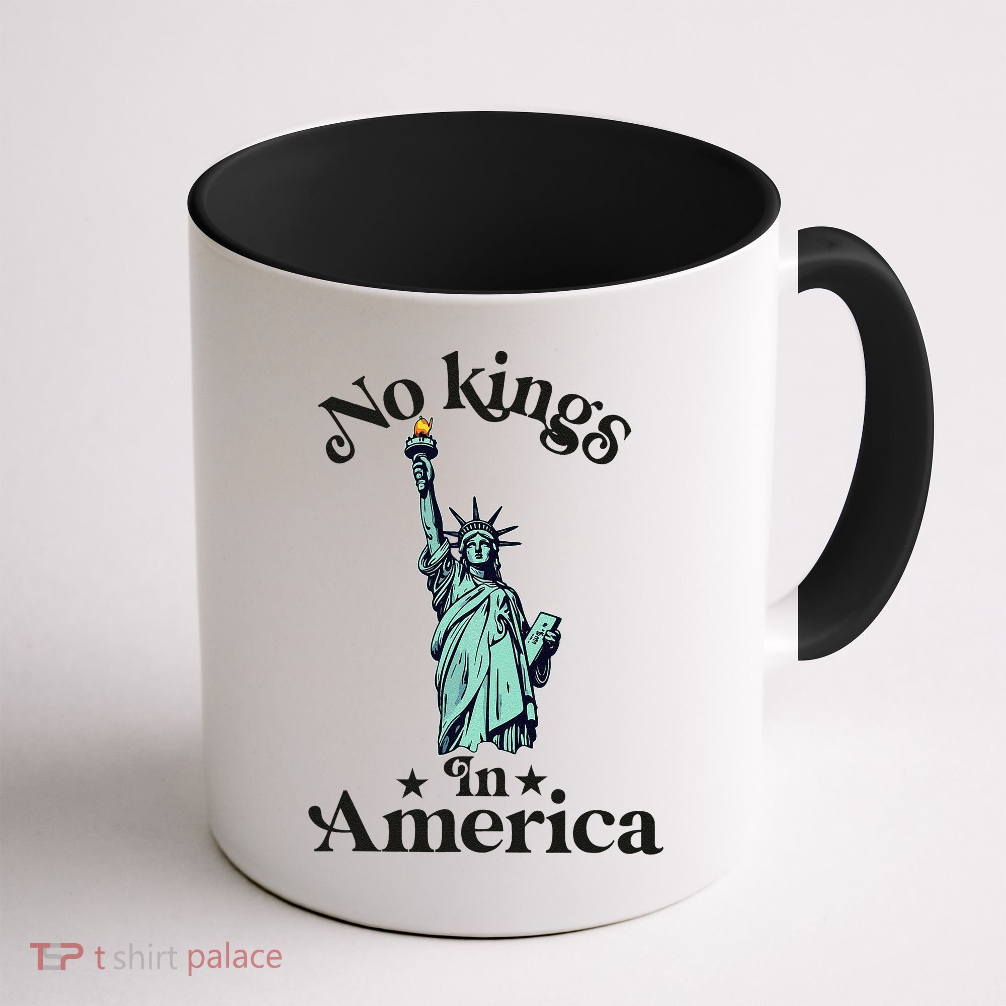 No Kings In America Flag Protest Save Democracy Coffee Mug