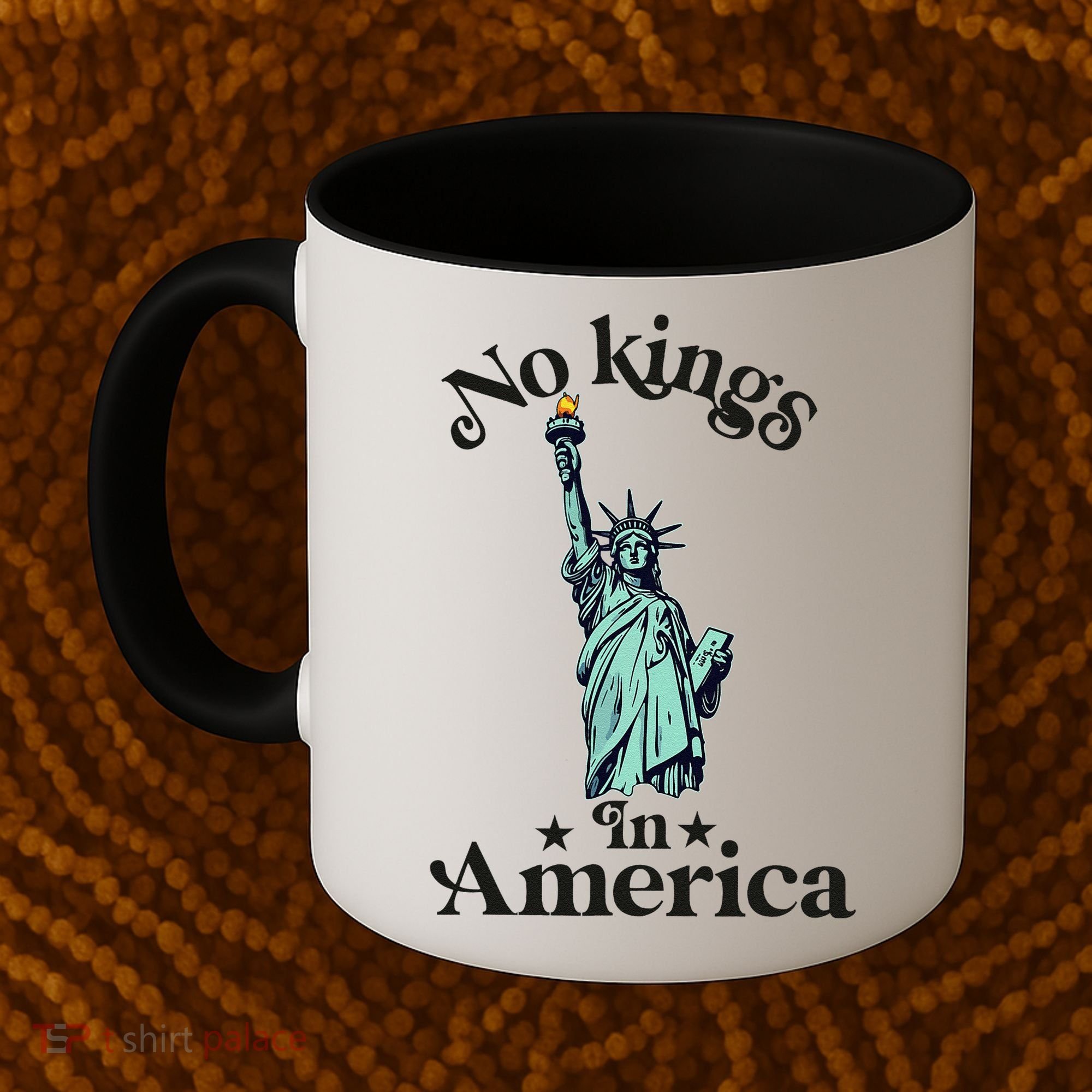 No Kings In America Flag Protest Save Democracy Coffee Mug