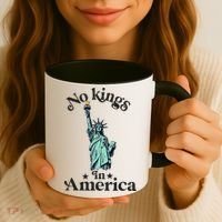 No Kings In America Flag Protest Save Democracy Coffee Mug thumb 3