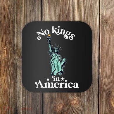 No Kings In America Flag Protest Save Democracy Coaster