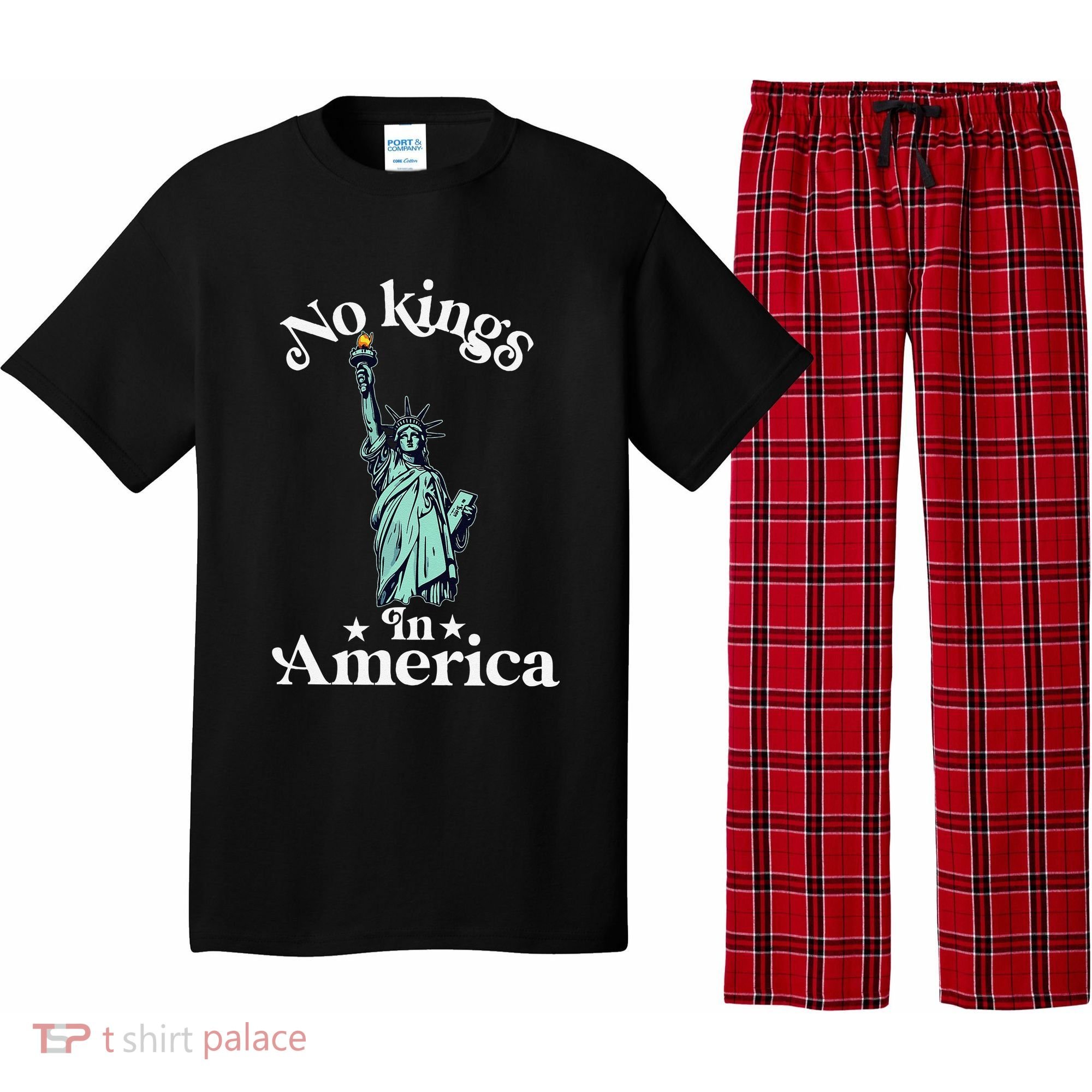 No Kings In America Flag Protest Save Democracy Pajama Set