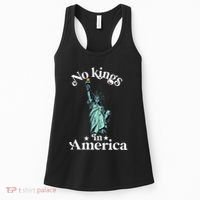 No Kings In America Flag Protest Save Democracy Women's Tank Top thumb 0