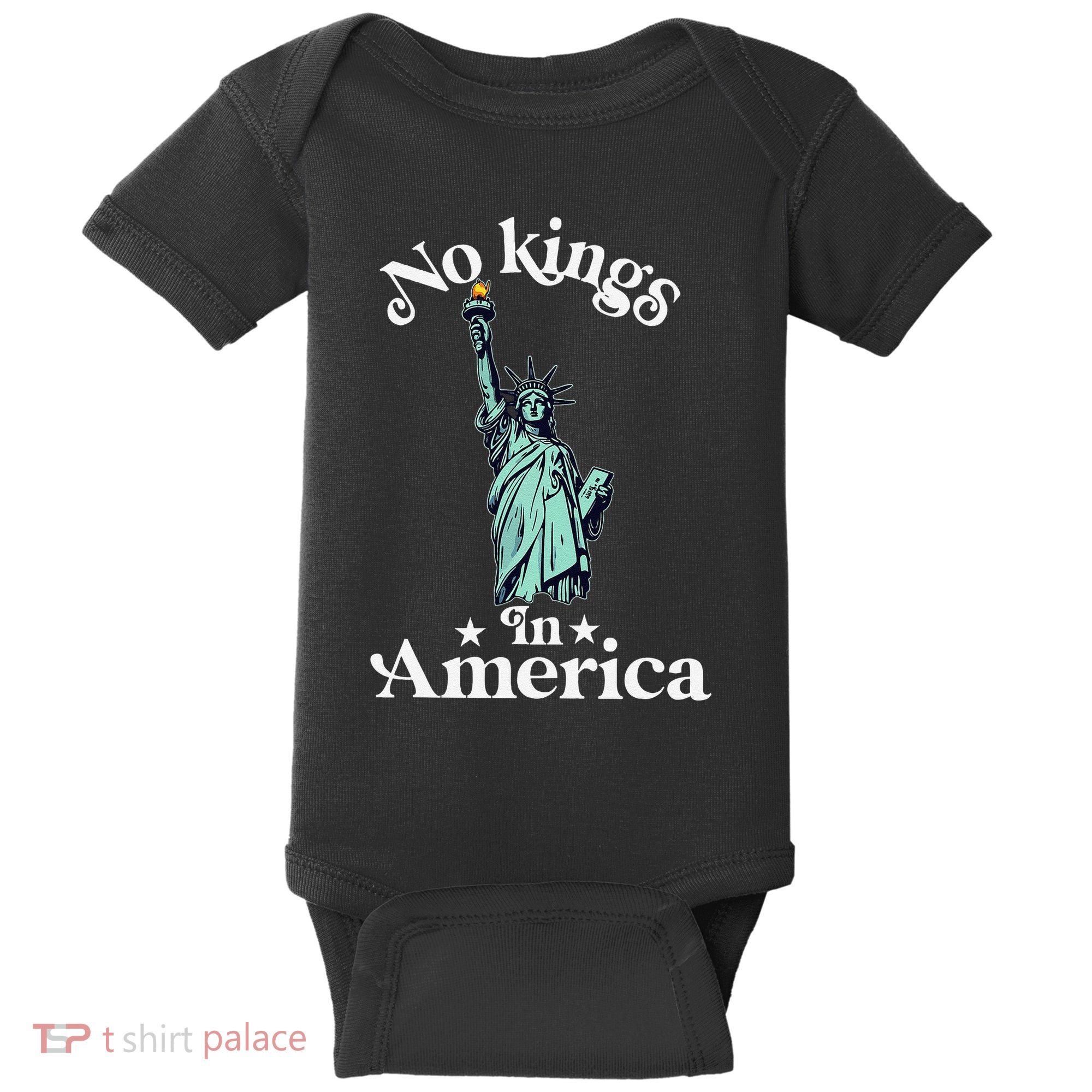 No Kings In America Flag Protest Save Democracy Baby Bodysuit