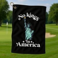 No Kings In America Flag Protest Save Democracy Golf Towel thumb 1